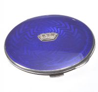 LADY'S SILVER & GUILLOCHE NAVAL POWDER COMPACT at Ross's Online Art Auctions
