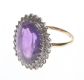 9 CT GOLD AMETHYST & DIAMOND CLUSTER RING at Ross's Online Art Auctions