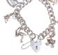 SILVER CHARM BRACELET WITH HEART SHAPED PADLOCK CATCH at Ross's Online Art Auctions