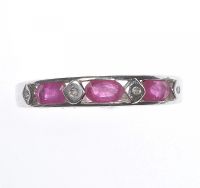 9 CT WHITE GOLD RUBY & DIAMOND RING at Ross's Online Art Auctions