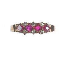 9 CT GOLD RUBY & DIAMOND RING at Ross's Online Art Auctions