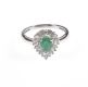 14 CT WHITE GOLD PEAR SHAPED EMERALD & DIAMOND CLUSTER RING at Ross's Online Art Auctions