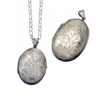 STERLING SILVER CHAIN AND TWO LOCKETS at Ross's Online Art Auctions