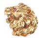 PAIR OF 18 CT GOLD RUBY LION'S HEAD EARRINGS at Ross's Online Art Auctions