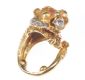 18 CT GOLD RUBY & DIAMOND TIGER RING at Ross's Online Art Auctions