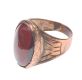 GENT'S 9 CT ROSE GOLD RED STONE RING at Ross's Online Art Auctions