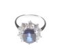 18 CT WHITE GOLD SAPPHIRE & DIAMOND CLUSTER RING at Ross's Online Art Auctions