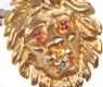 18 CT GOLD RUBY & DIAMOND LION'S HEAD PENDANT ON AN 18 CT GOLD TRI-COLOUR NECKLACE at Ross's Online Art Auctions