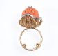 18 CT GOLD CARVED CORAL & DIAMOND RING at Ross's Online Art Auctions