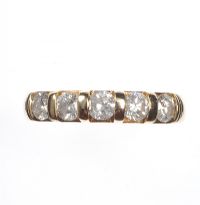 9 CT GOLD FIVE STONE DIAMOND BAND at Ross's Online Art Auctions