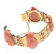 HEAVY 18 CT GOLD BRACELET WITH CARVED CORAL PANELS at Ross's Online Art Auctions
