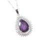 SILVER & PURPLE STONE PENDANT ON A FINE SILVER CHAIN WITH MATCHING EARRINGS at Ross's Online Art Auctions