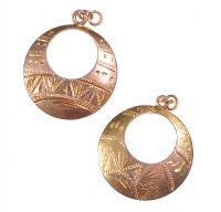 PAIR OF ENGRAVED 9 CT GOLD HOOP EARRINGS at Ross's Online Art Auctions