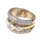18 CT WHITE & YELLOW GOLD TRIPLE BAND DIAMOND RING at Ross's Online Art Auctions