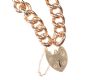 9 CT ROSE GOLD ALBERT BRACELET WITH 9 CT GOLD HEART SHAPED PADLOCK CATCH at Ross's Online Art Auctions