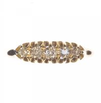18 CT PIERCED GOLD & DIAMOND RING at Ross's Online Art Auctions