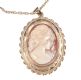 ENGRAVED 9 CT GOLD CAMEO MOUNTED LOCKET ON CHAIN at Ross's Online Art Auctions