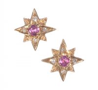 9 CT GOLD RUBY & DIAMOND EARRINGS at Ross's Online Art Auctions