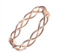 9 CT ROSE GOLD INTERLACED BANGLE at Ross's Online Art Auctions