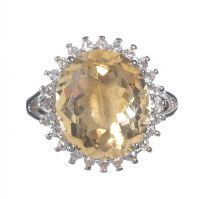 SILVER AND CITRINE DRESS RING at Ross's Online Art Auctions
