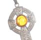 SILVER AND AMBER CELTIC CROSS AND CHAIN at Ross's Online Art Auctions