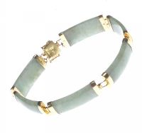 CHINESE 18 CT GOLD AND JADE BRACELET at Ross's Online Art Auctions