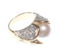 SHELL PEARL AND DIAMANTE BULGARI STYLE RING at Ross's Online Art Auctions