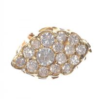 PIERCED 18 CT GOLD DIAMOND RING at Ross's Online Art Auctions
