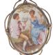 OVAL PORCELAIN BROOCH IN GILT METAL MOUNT at Ross's Online Art Auctions