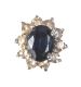 PAIR OF WHITE GOLD SAPPHIRE AND DIAMOND CLUSTER EARRINGS at Ross's Online Art Auctions