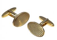 PAIR OF 9 CT ENGRAVED GOLD CUFFLINKS at Ross's Online Art Auctions