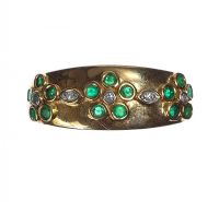 9 CT GOLD EMERALD AND DIAMOND DRESS RING at Ross's Online Art Auctions