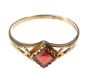 9 CT GOLD PIERCED AND ENGRAVED GARNET RING at Ross's Online Art Auctions