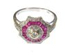 18 CT WHITE GOLD RUBY AND DIAMOND RING at Ross's Online Art Auctions