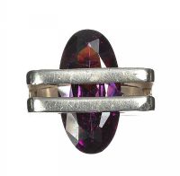 SILVER AND AMETHYST DRESS RING at Ross's Online Art Auctions