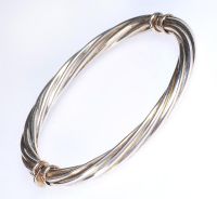 SILVER ROPE TWIST BANGLE at Ross's Online Art Auctions