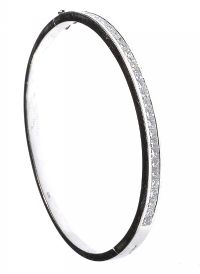 18 CT WHITE GOLD AND DIAMOND BANGLE at Ross's Online Art Auctions