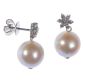 18 CT WHITE GOLD DIAMOND AND PEARL DROP EARRINGS at Ross's Online Art Auctions