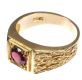 9 CT GOLD AND GARNET GENT'S RING at Ross's Online Art Auctions