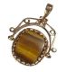 PIERCED 9 CT GOLD SWIVEL FOB SET WITH BLOODSTONE AND TIGER'S EYE at Ross's Online Art Auctions