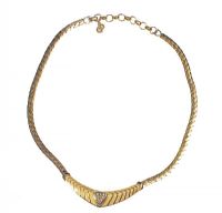 CHRISTIAN DIOR METAL, ENAMEL AND DIAMANTE NECKLACE at Ross's Online Art Auctions
