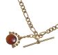 9 CT GOLD ALBERT CHAIN AND FOB WITH CARNELIAN AND TIGER'S EYE at Ross's Online Art Auctions