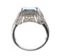 18 CT WHITE GOLD AQUAMARINE AND DIAMOND RING at Ross's Online Art Auctions