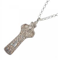 STERLING SILVER CELTIC CROSS PENDANT AND CHAIN at Ross's Online Art Auctions