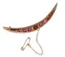9 CT GOLD GARNET AND DIAMOND CRESCENT BROOCH at Ross's Online Art Auctions