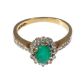 9 CT GOLD EMERALD AND DIAMOND CLUSTER RING at Ross's Online Art Auctions