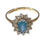 9 CT GOLD BLUE STONE AND DIAMANT CLUSTER RING at Ross's Online Art Auctions