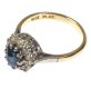 18 CT GOLD, PLATINUM, SAPPHIRE AND DIAMOND CLUSTER RING at Ross's Online Art Auctions