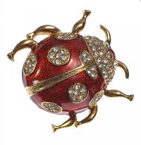 DIAMANT AND ENAMEL LADYBIRD BROOCH at Ross's Online Art Auctions