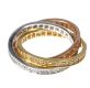 18 CT TRI COLOUR GOLD AND DIAMOND RUSSIAN WEDDING BAND at Ross's Online Art Auctions